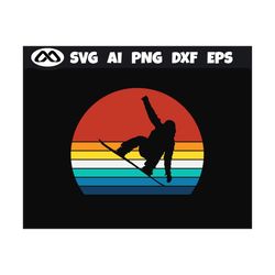 Retro Snowboard SVG - snowboarding svg, snowboard svg for lovers