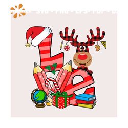 Love Reindeer Svg, Christmas Svg, Reindeer Svg, Pencial svg, Gift svg