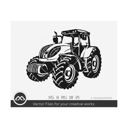 Farm tractor SVG Silhouette - farm tractor svg, farming svg, tractor clipart, tractor cut file, png