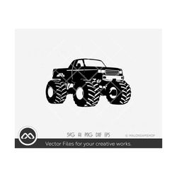 Monster truck SVG Big truck - monster truck svg, road svg, big truck svg, silhouette, png, clipart, cut file