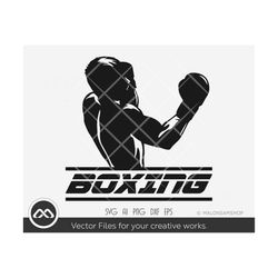 Boxing SVG Logo Name - boxing cut file, boxing silhouette, sports svg, png, cricut file, dxf eps