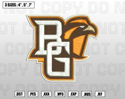 Bowling Green Falcons Embroidery Designs, NCAA Logo Embroidery Files, Machine Embroidery Pattern
