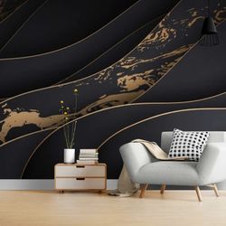 Dark Gray Wallpaper Metallic Abstract Wallpaper Mural
