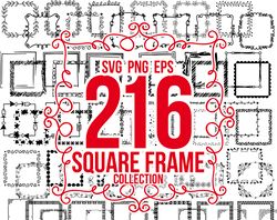 Square Frame SVG Bundle, Frame SVG, Circle Frame svg, Frames svg Bundle, Floral Wreath svg