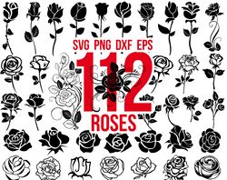 ROSE SVG Bundle, Roses Svg, Rose Clipart, Flower Svg, Roses Template Svg, Rose Bouquet Svg, Red Rose Svg