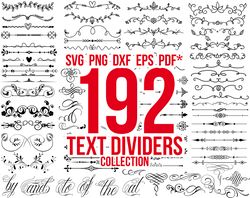 Text Dividers SVG Bundle, Text Dividers SVG, Text Divider Clipart, Flourishes Svg, Decorative Elements Svg, Wedding svg