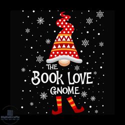 The Book Love Gnome Svg, Christmas Svg, Book Svg, Christmas Gnome svg