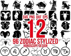 Zodiac SVG Bundle, Zodiac svg, Zodiac Clipart svg, Astrology Svg, Zodiac For Cricut