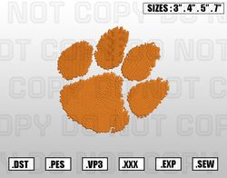 Clemson Tigers Embroidery File, NCAA Teams Embroidery Designs, Machine Embroidery Design File