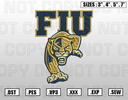 FIU Panthers Embroidery File, NCAA Teams Embroidery Designs, Machine Embroidery Design File