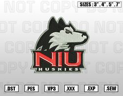 Northern Illinois Huskies Embroidery File, NCAA Teams Embroidery Designs, Machine Embroidery Design File