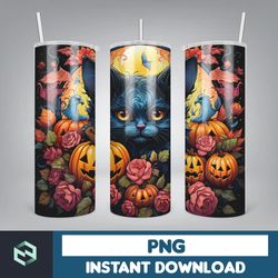 Halloween Tumbler Wrap, 20 oz Skinny Tumbler Sublimation Design, Straight Tumbler Wrap PNG, Spooky Fall PNG (20)