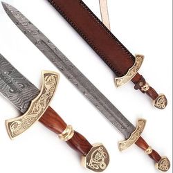 damascus sword, viking sword, battle ready swords, handmade sword, hunting sword 36 inches