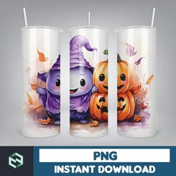Halloween Tumbler Wrap, 20 oz Skinny Tumbler Sublimation Design, Straight Tumbler Wrap PNG, Spooky Fall PNG (103)
