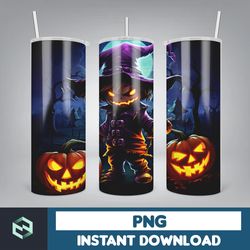 Halloween Tumbler Wrap, 20 oz Skinny Tumbler Sublimation Design, Straight Tumbler Wrap PNG, Spooky Fall PNG (61)
