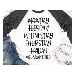 Quarantine Svg, Stay at Home Svg, Funny Mom Shirt Svg, Monday Tuesday, Self Isolation Shirt Svg Cut Files for Cricut, Pn
