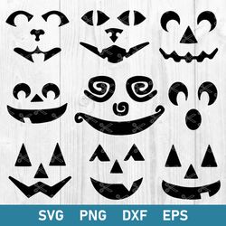 Halloween Bundle Svg, Halloween Face Svg, Halloween Svg, Png Dxf Eps File