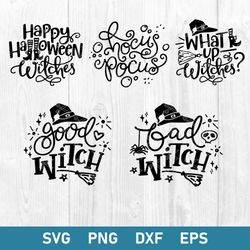 Halloween Quotes Bundle Svg, Happy Halloween Svg, Witch Svg, Png Dxf Eps File