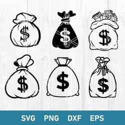 Money Bag Svg, Cash Bag Svg, Bank Bag Svg, Dollar Bag Svg, Png Dxf Eps Digital File