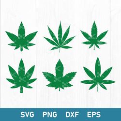 pot leaf bundle svg, cannabis leaf svg, weed svg, png dxf eps digital file