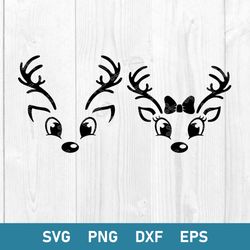 Reindeer Face Bundle Svg, Reindeer Face Svg, Reindeer Svg, Png Dxf Eps Digital File