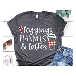 Christmas Svg, Leggings Flannels and Lattes Svg, Funny Winter Shirt, Buffalo Plaid, Hot Cocoa, Hot Chocolate Svg Files f