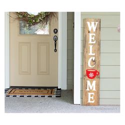 Welcome Porch Sign Svg, Christmas Svg, Christmas Porch Sign, Vertical Sign Svg, Winter, Welcome to our Home Svg Files fo
