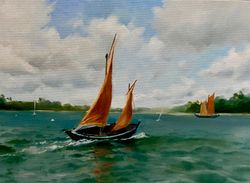 oil painting on canvas "sailing"
