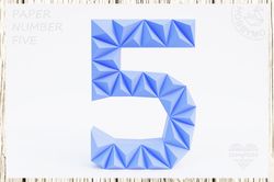 DIY Paper Number Five 3D Papercraft Printable PDF