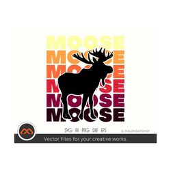 Retro Moose hunting SVG Moose hunt - hunting svg, deer svg, deer hunting svg, deer hunter svg, duck hunting svg, moose h