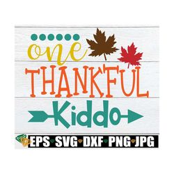 One Thankful Kiddo, Kids Thanksgiving Svg, Thanksgiving svg, Kids Thanksgiving Shirt svg, Girls Thanksgiving, Boys Thank