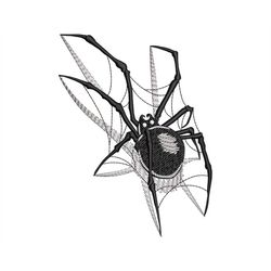 Spider 3D Embroidery Design, Halloween Spider Net, Witch Danger Insect, Machine embroidery files in 3 sizes