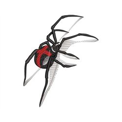 3D Black Widow Spider Embroidery Design, Halloween Witch's Danger Insect, Machine embroidery files in 4 sizes