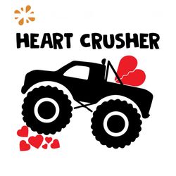 Valentines Truck Heart Crusher Svg, Valentine Svg, Valentine Truck Svg, Crusher Svg, Valentines Day SVG, Happy Valentine
