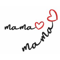 mama embroidery design mom collar cuff embroidery mother red love heart gift machine embroidery pes files