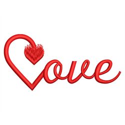 Love with Devil's Tail Embroidery Design, Valentine's Day One Line Font, Amour Machine Embroidery PES files in 3 sizes