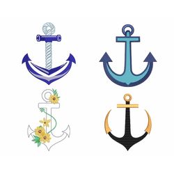 Anchor Embroidery Designs Bundle: Floral, Simple Fill Stitch, Gold & Black Luxury, Nautical Rope - Machine embroidery fi