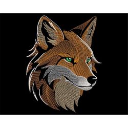 Quick Stitch Fox Face Embroidery Design, Wild Animal for Dark Fabrics, Enchanting Fairy Tale Forest, Woodland Nursery De