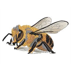 Realistic Bee Embroidery Design, 3D Insect with Quick Stitch Wings,  Machine PES files in 4 sizes