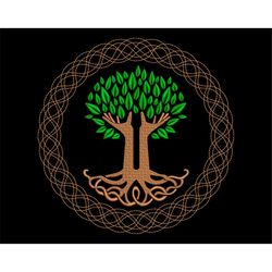 Tree of Life Embroidery Design, Celtic Life Cycle Digital files, Instant download in 7 formats, 2 types