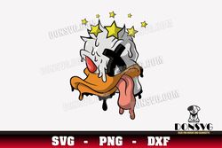 Ducked Up Graffiti Urban Cartoon Duck SVG PNG DXF for Cricut Silhouette Cut Files Halloween Designs