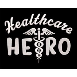 Healthcare Hero Embroidery Design, Nurses and Doctors, Medical Large T-shirt and Back Emblem, 7 inches, 3 variations