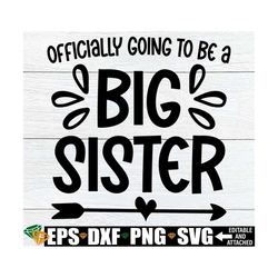 Officially Going To Be A Big Sister, Big Sister Promotion svg, Pregnancy Announcement svg, Big Sister Announcement Shirt