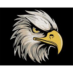 The Bald Eagle Head Embroidery Design - Majestic American Bird Fill Stitch for Dark Fabrics, U.S. National Emblem, Machi