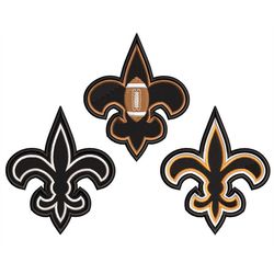 Fleur De Lis Embroidery Design, American Football Edition included, Ornament Decor Machine embroidery files, 3 types