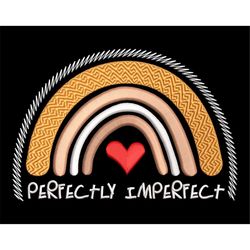 Perfectly Imperfect Embroidery Design, Boho Rainbow with Love Heart, Machine PES files, 4 sizes