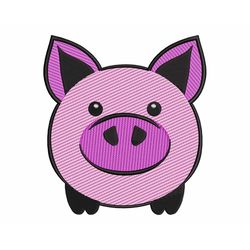 Funny Pig Sketch Stitch Embroidery Design - Pink Piggy Machine Embroidery Files for Fairy Tale Nursery Decor & Farm Love