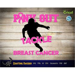Football SVG | Pink Out Tackle Breast Cancer | Multiple File Formats | Cricut, Silhouette, Glowforge | Pinktober
