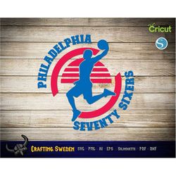 Philadelphia Basketball Player for cutting & - SVG, AI, PNG, Cricut and Silhouette Studio