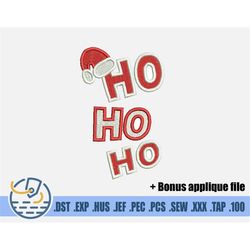 Christmas Embroidery File - Instant Download - Happy Quote Ho Ho Ho For Holiday Gift - Christmas Applique For Baby And N